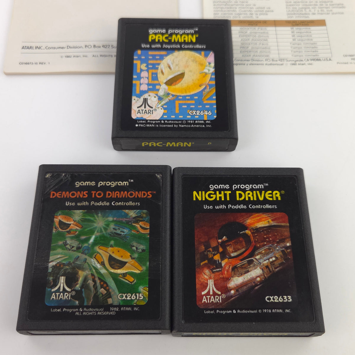 Atari 2600 Spiel Pac-Man Bundle mit Anleitungen Retro