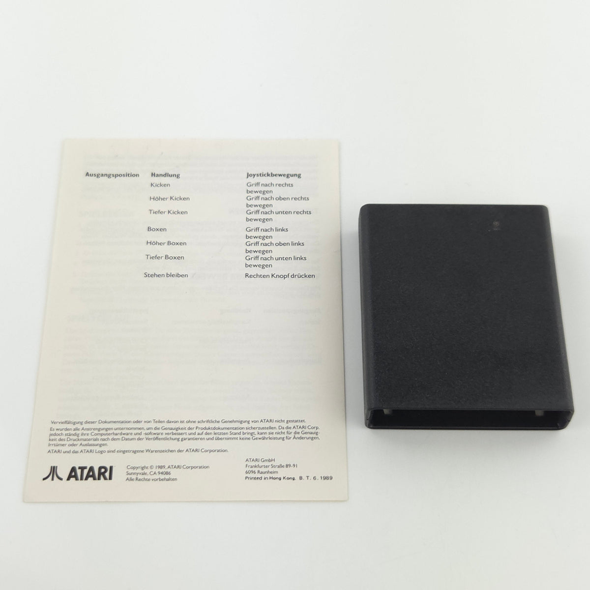 Atari 7800 Spiel Karateka Modul Anleitung PAL 1984