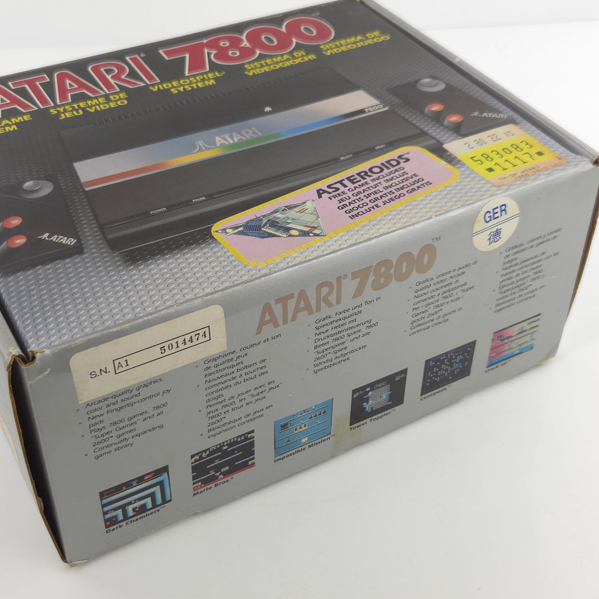 Atari 7800 Konsole in OVP mit 2 Controller PAL EUR