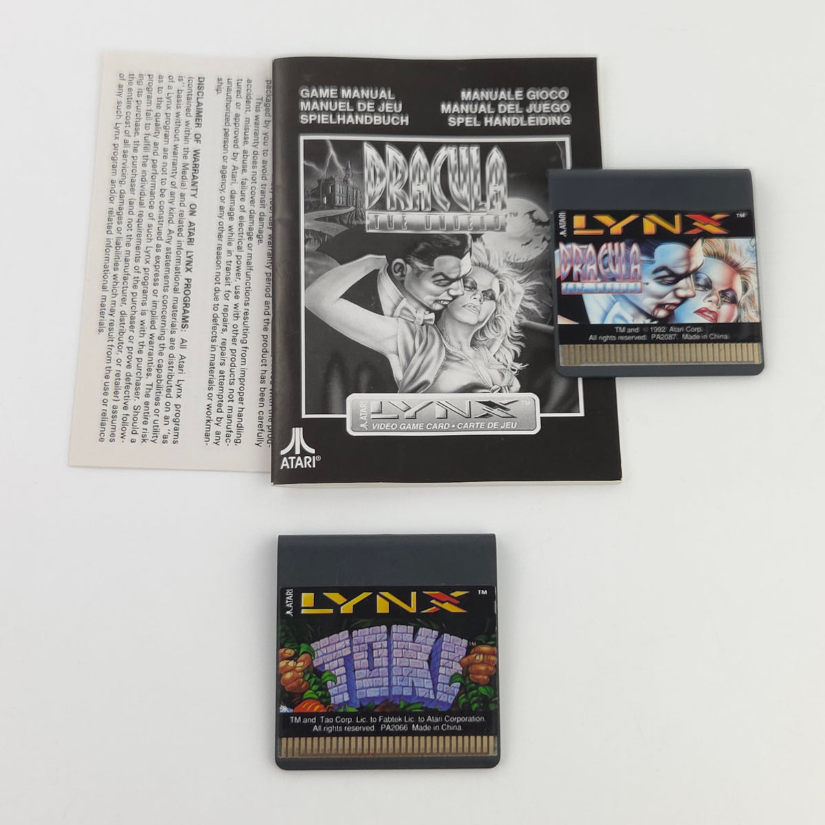 ATARI Lynx II Konsole Toki Dracula OVP PAL