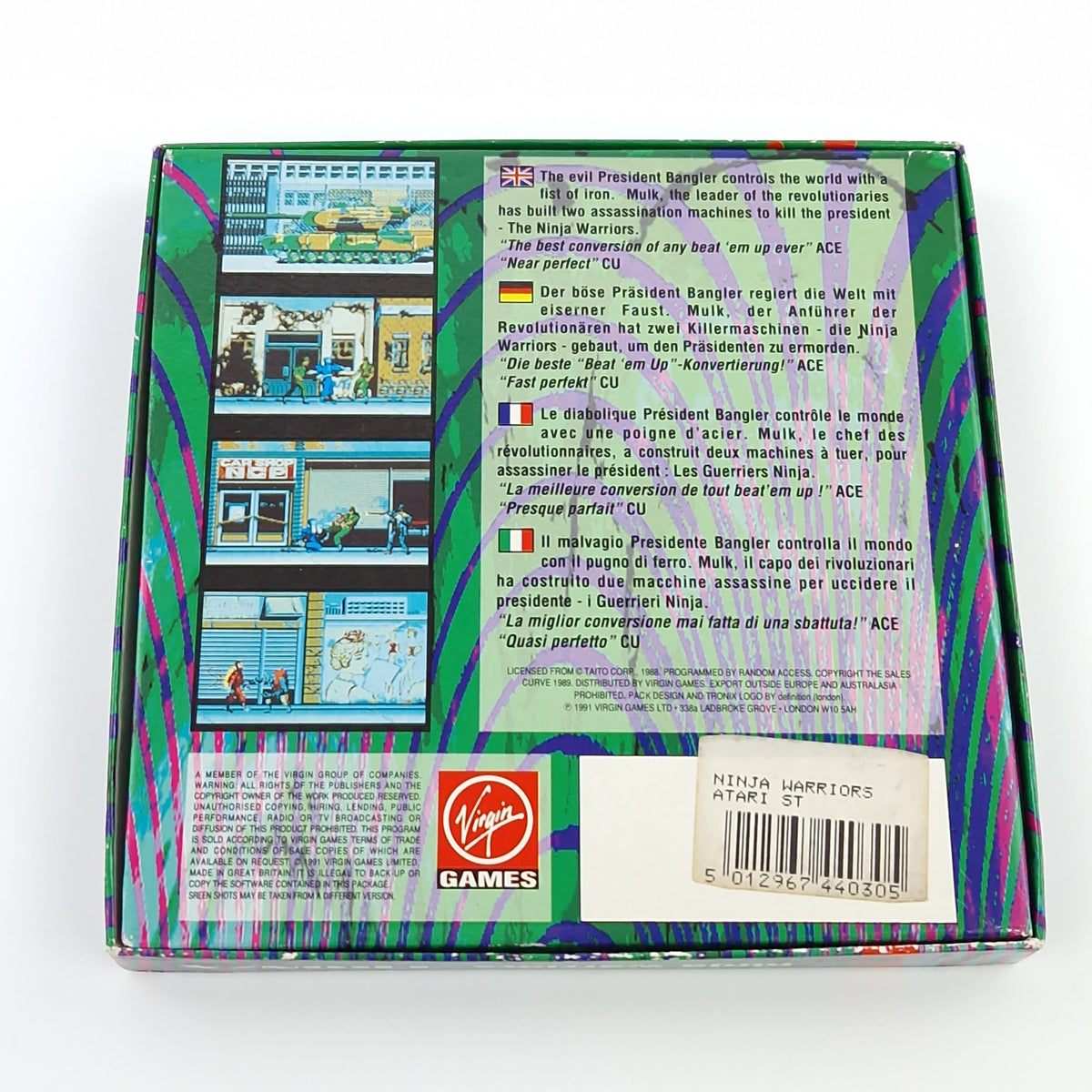Atari ST Spiel – Ninja Warriors mit OVP und Anleitung