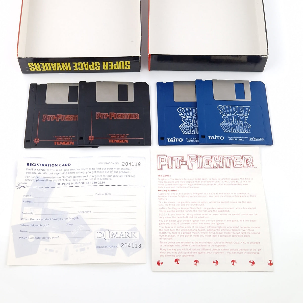 Atari ST Spiel – Pit-Fighter & Space Invaders (OVP)