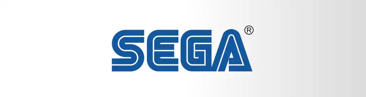 Blaues Sega-Logo mit fetter, stilisierten Beschriftung und einem eingetragenen Warenzeichen-Symbol.