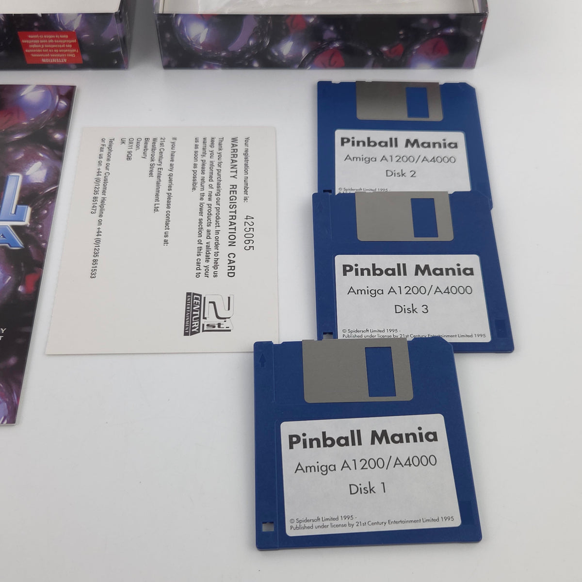 Amiga Spiel Pinball Mania Big Box OVP PAL Diskette 1995