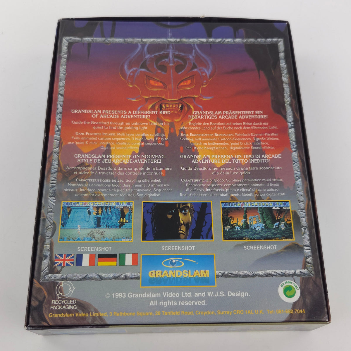 Amiga Spiel Beast Lord Big Box OVP PAL Diskette Grandslam