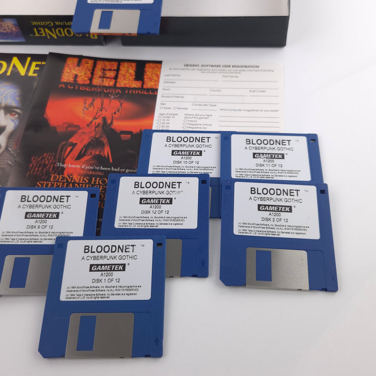 Amiga Spiel Bloodnet Big Box OVP PAL Diskette Gametek