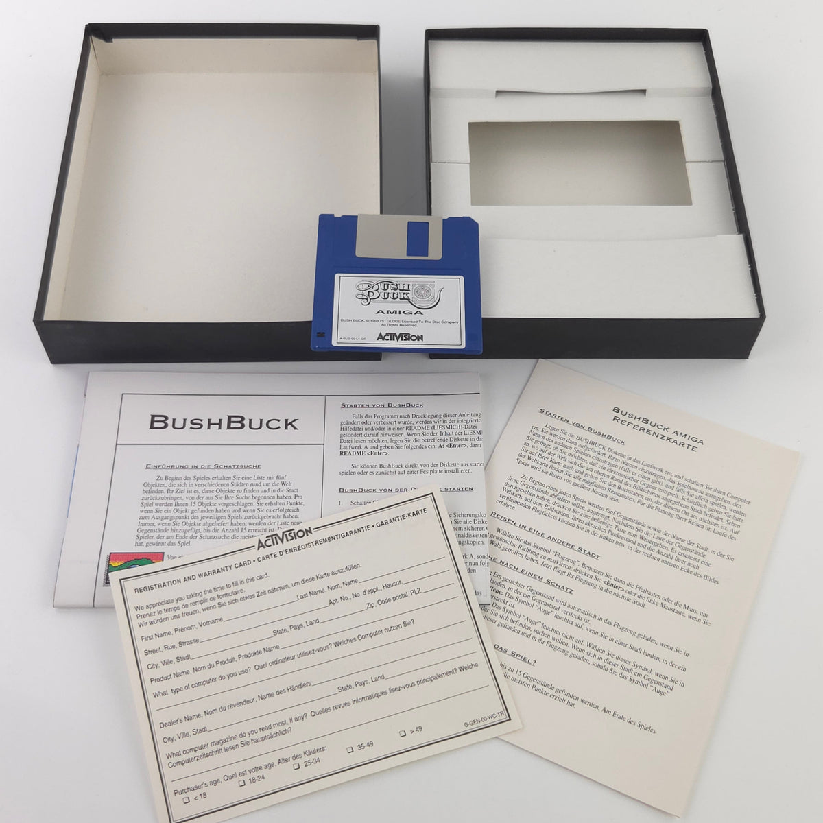 Amiga Spiel Bush Buck Big Box OVP Activision PAL Disk