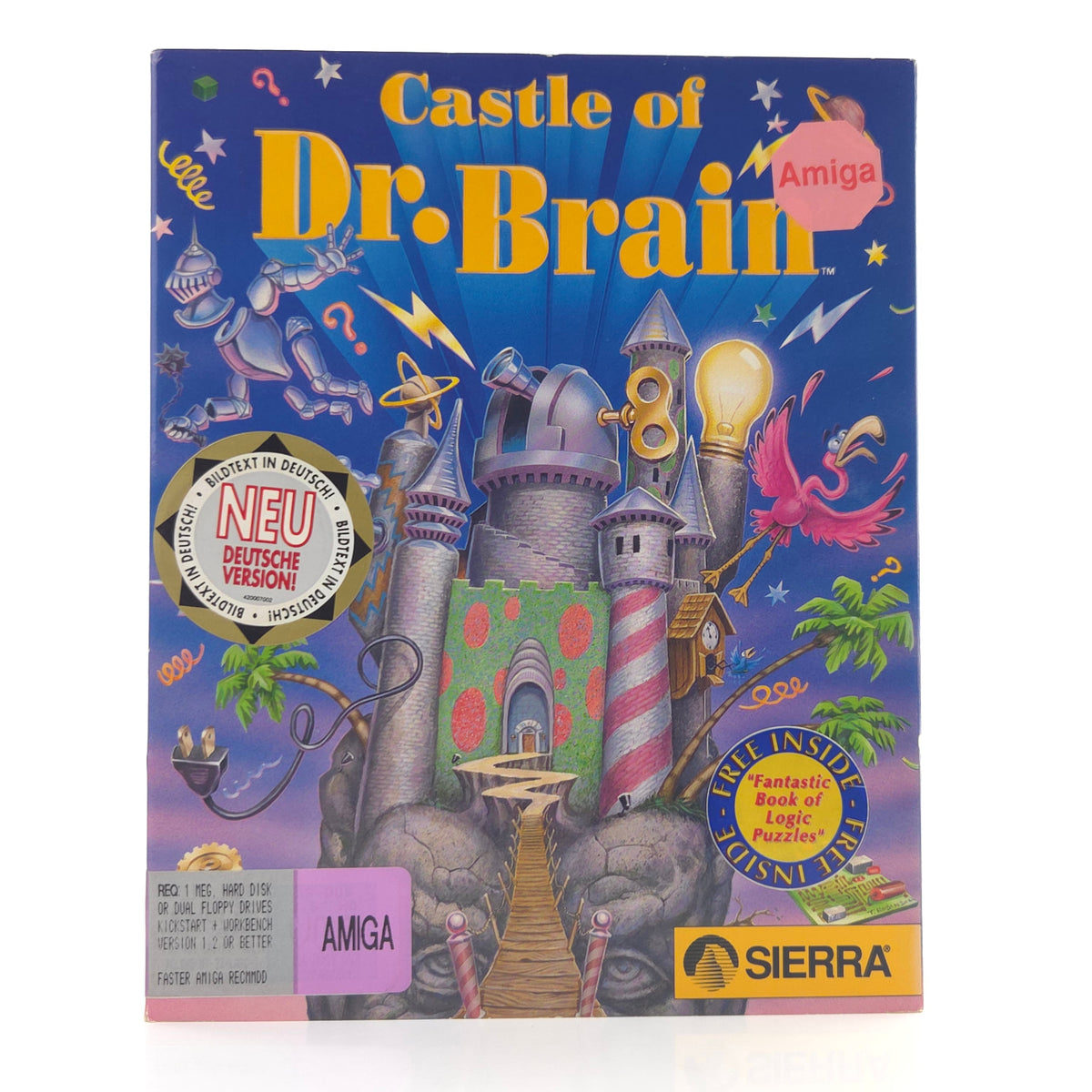 Amiga Spiel Castle of Dr. Brain Big Box OVP PAL Diskette