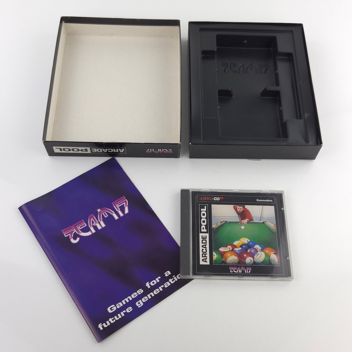 Amiga CD32 Spiel Arcade Pool Team17 Big Box OVP PAL