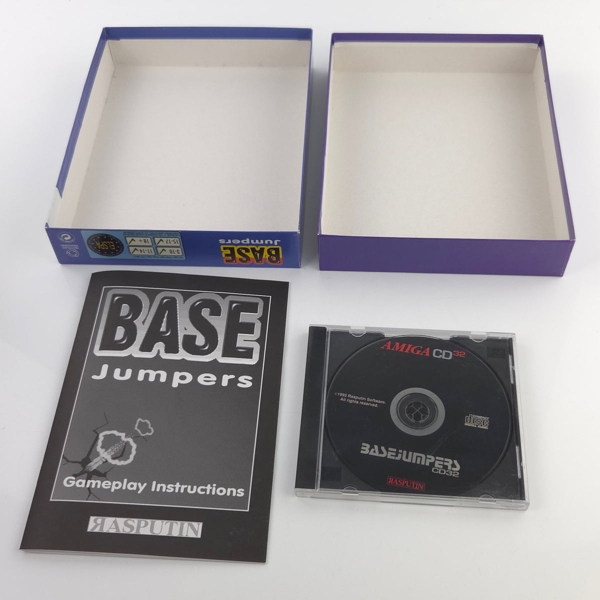 Amiga CD32 Spiel BASE Jumpers Big Box OVP PAL Rasputin