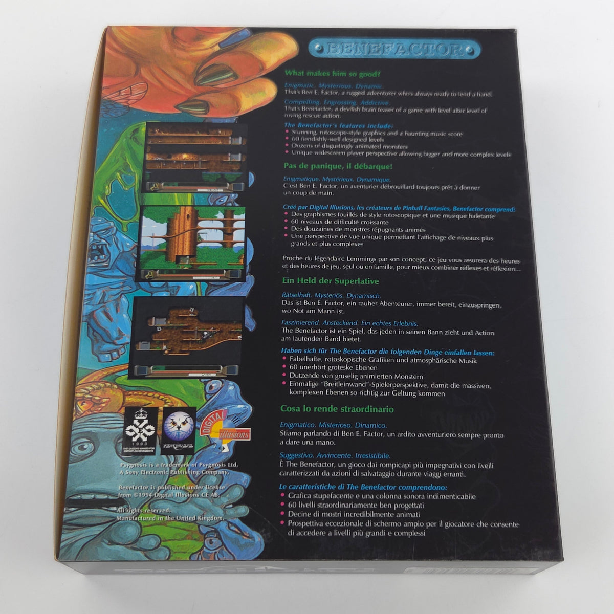 Amiga CD32 Spiel Benefactor Big Box OVP PAL Psygnosis