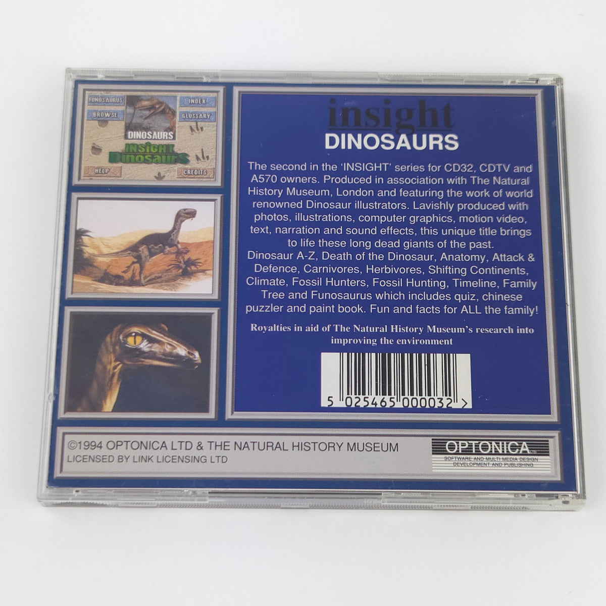 Amiga CD32 Spiel – Insight Dinosaurs (OVP PAL)