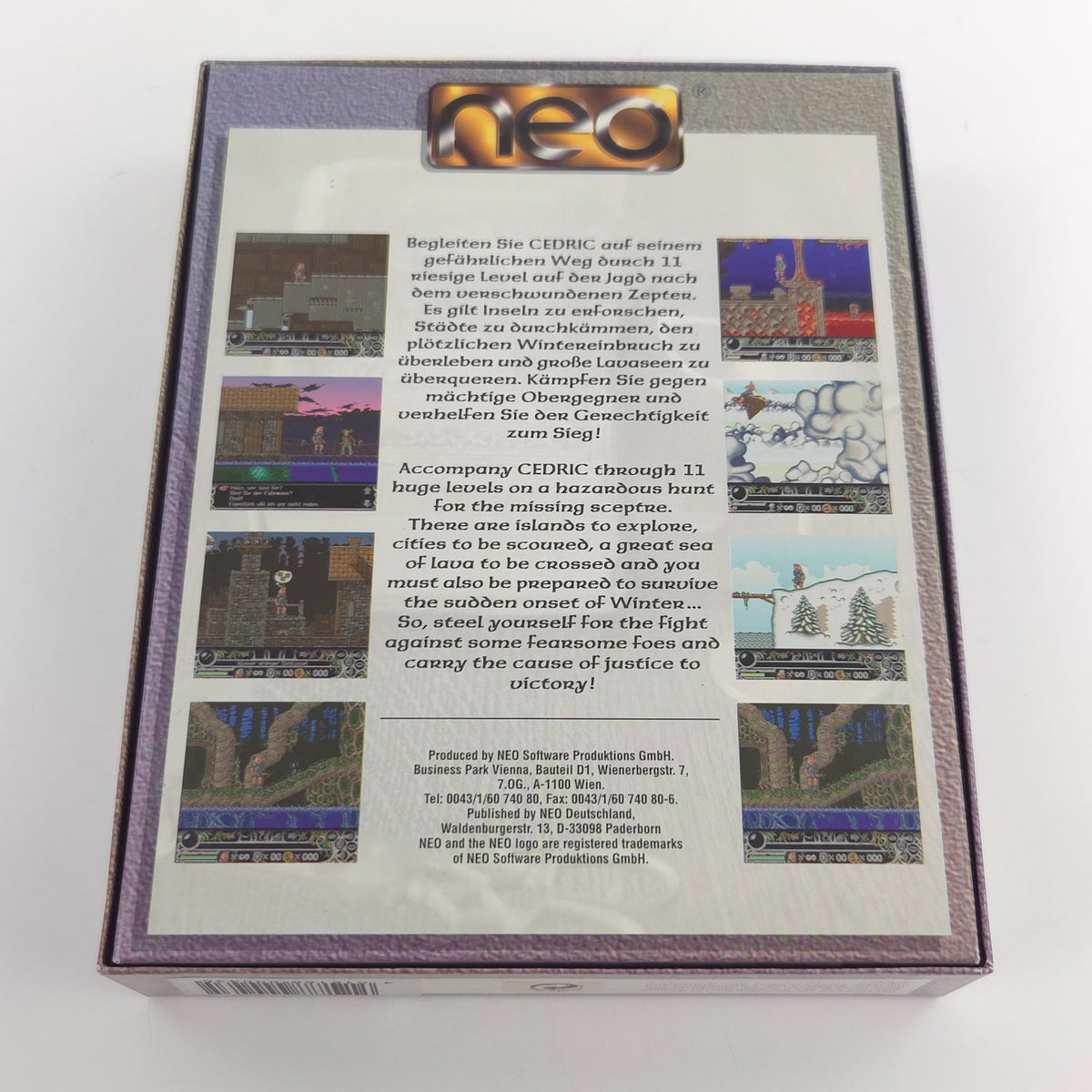 Amiga CD32 Spiel Cedric Big Box OVP PAL NEO 1996