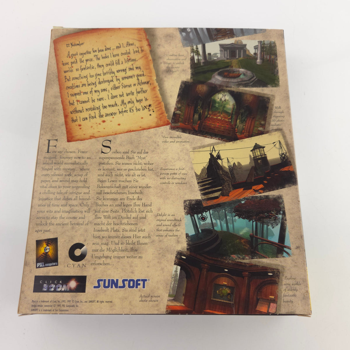 Amiga CD32 Spiel Myst Big Box OVP PAL Cyan 1996