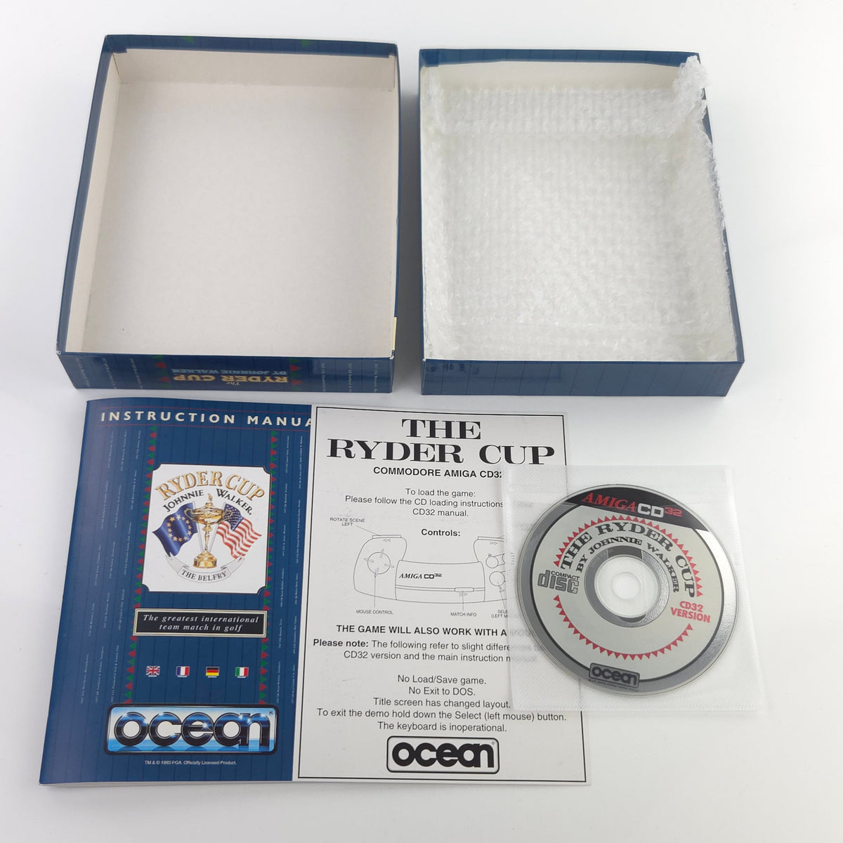 Amiga CD32 Spiel Ryder Cup Johnnie Walker Big Box OVP PAL