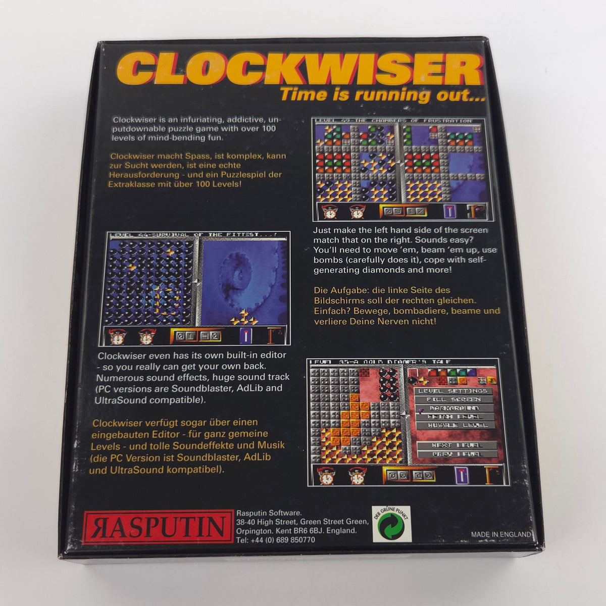 Commodore Amiga Spiel Clockwiser Big Box OVP PAL 1994