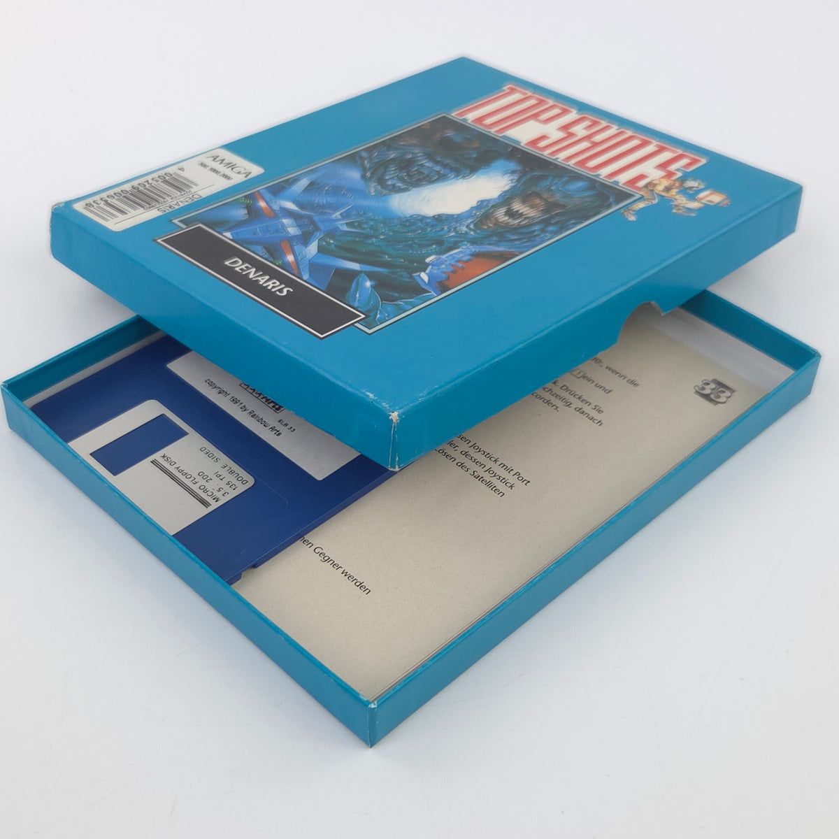 Amiga Spiel Denaris Top Shots OVP CBM DISK PAL Rainbow Arts