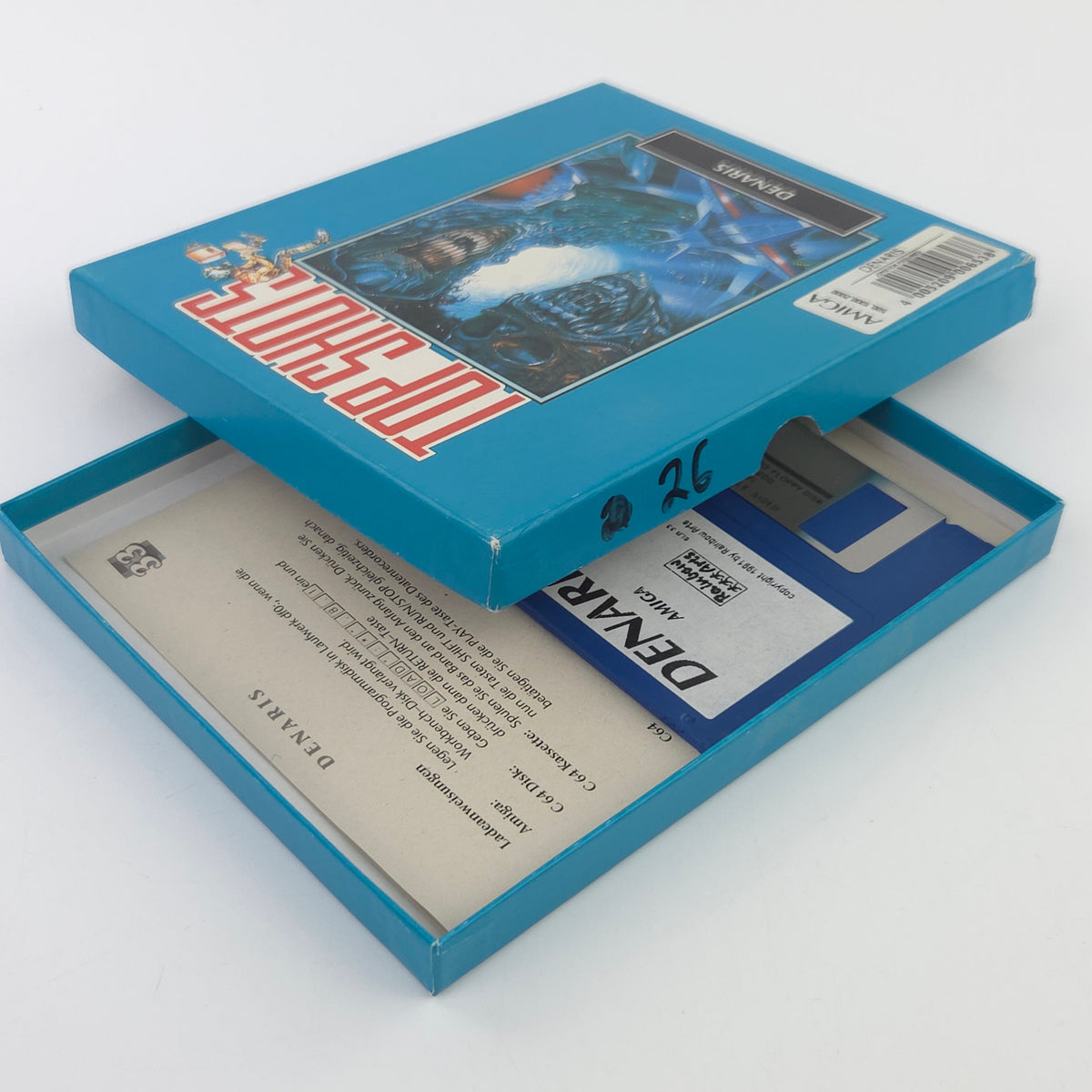Amiga Spiel Denaris Top Shots OVP CBM DISK PAL Rainbow Arts
