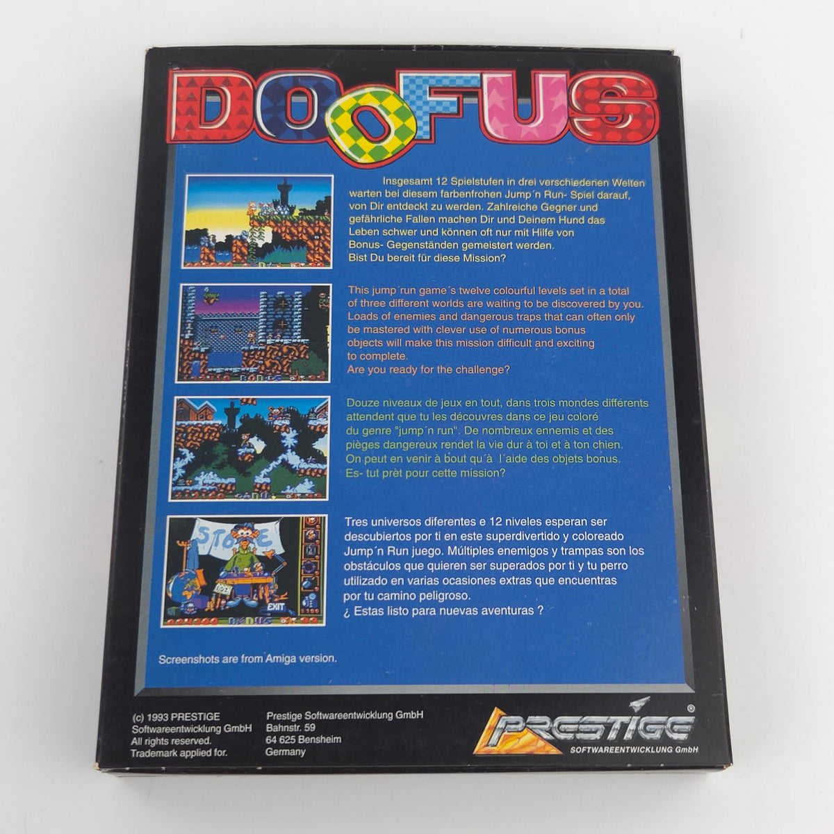 Commodore Amiga Spiel Doofus Big Box OVP PAL 1993 Prestige