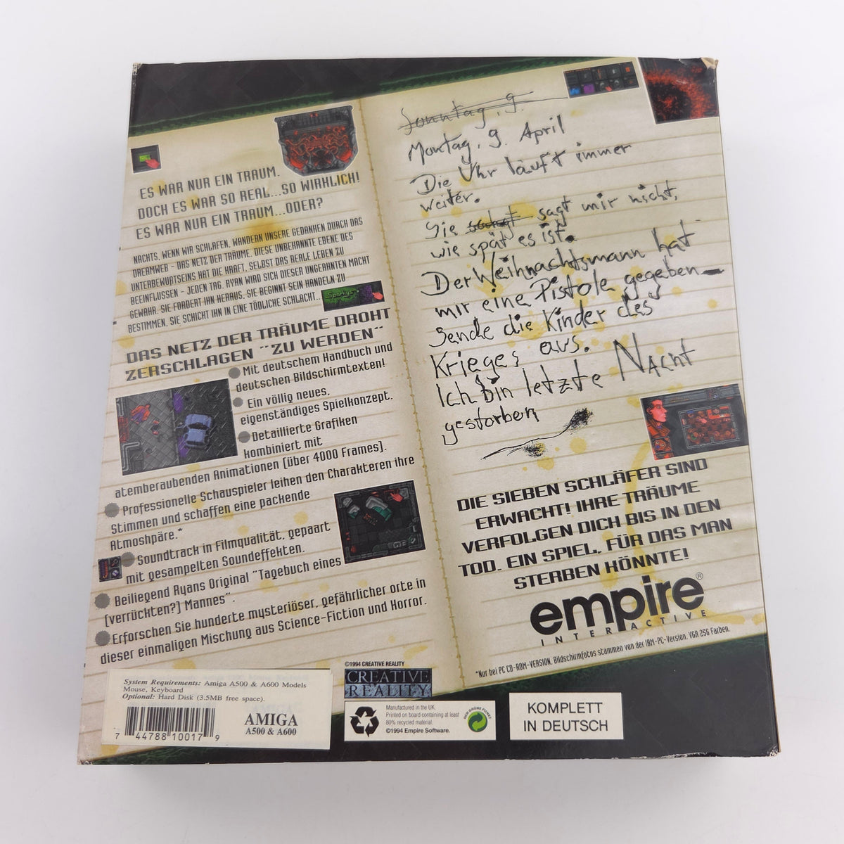 Amiga Spiel Dream Web Big Box OVP PAL Empire 1994