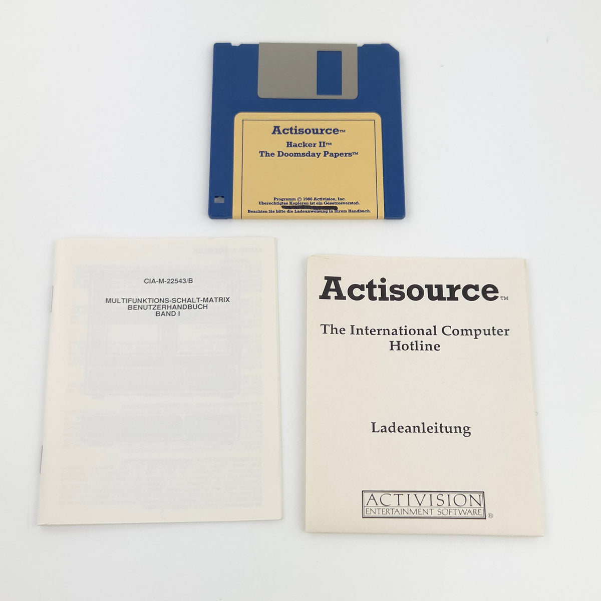 Amiga Spiel Hacker II Doomsday Papers CBM Disk PAL 1986