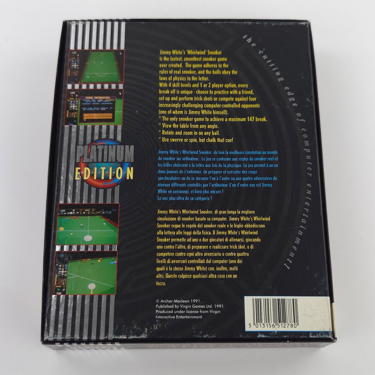 Amiga Spiel Jimmy Whites Whirlwind Snooker Big Box OVP PAL