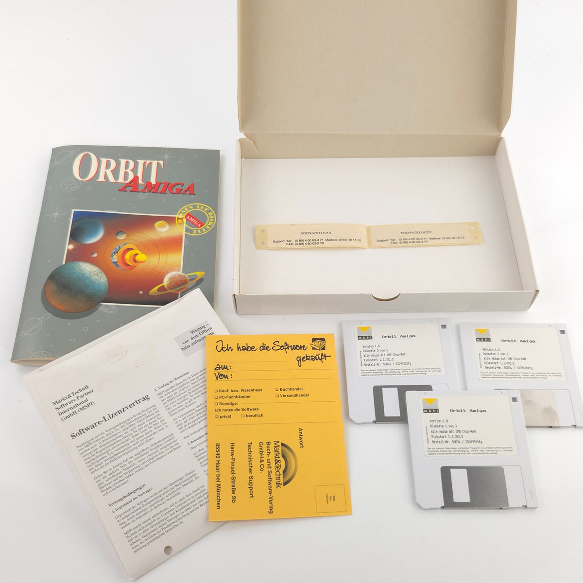 Commodore Amiga Spiel Orbit Big Box OVP PAL Diskette MSPI