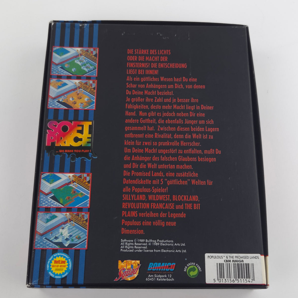 Amiga Spiel Populous Promised Lands Big Box OVP PAL CBM