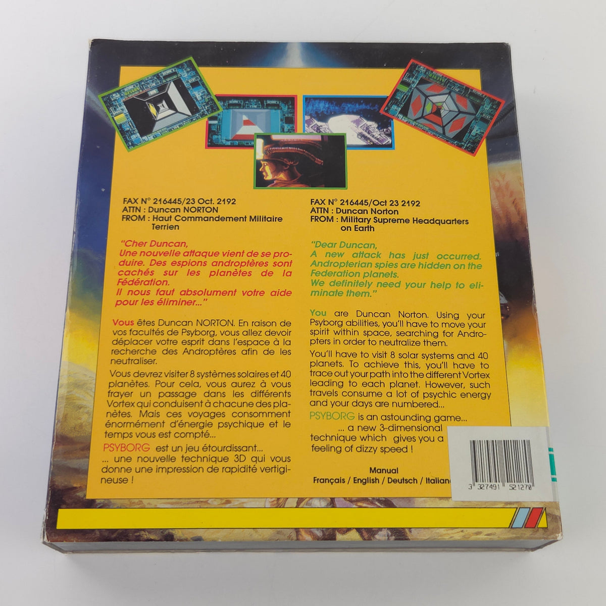 Amiga Spiel Psyborg Big Box OVP PAL Diskette Loriciel