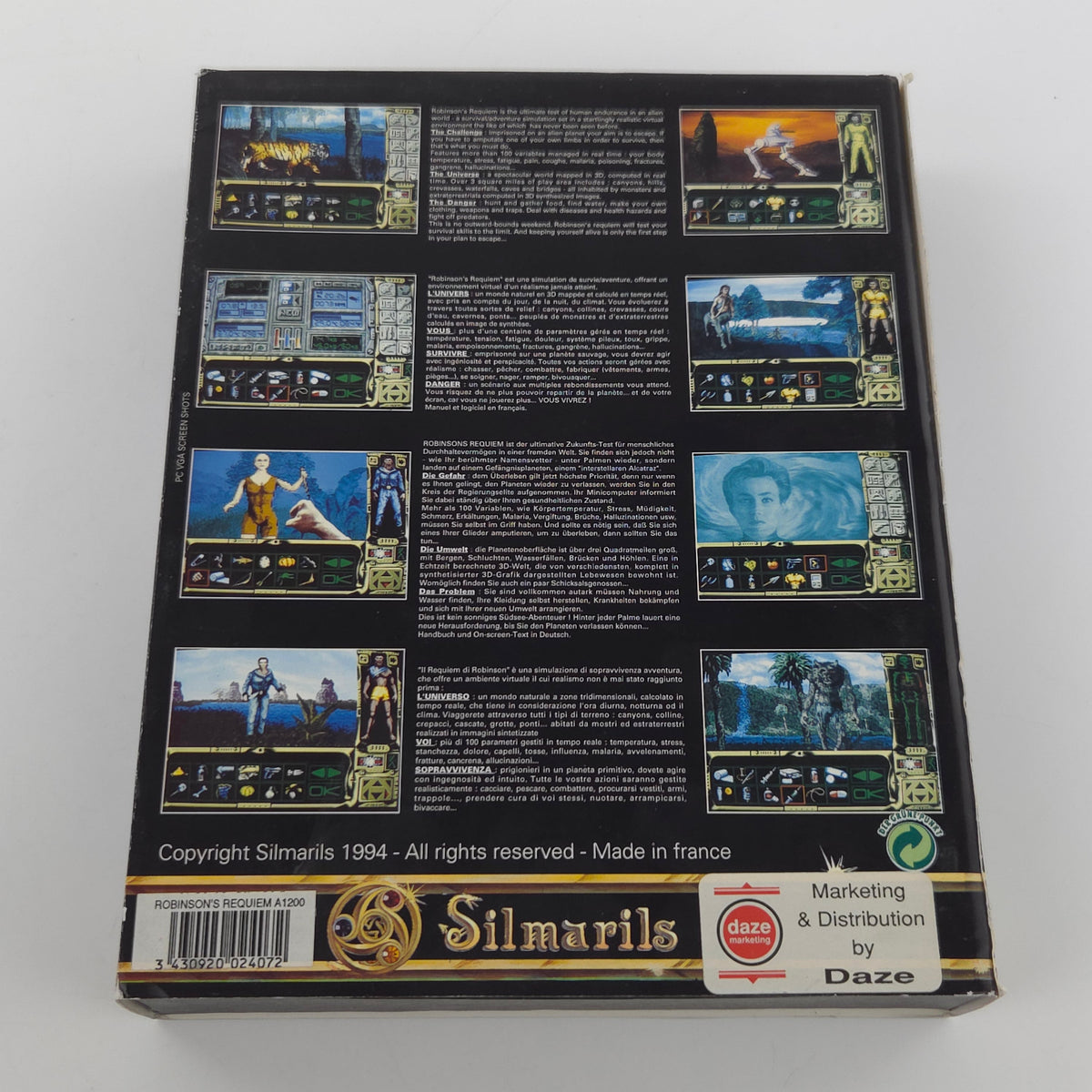 Amiga Spiel Robinson´s Requiem Big Box OVP PAL Diskette