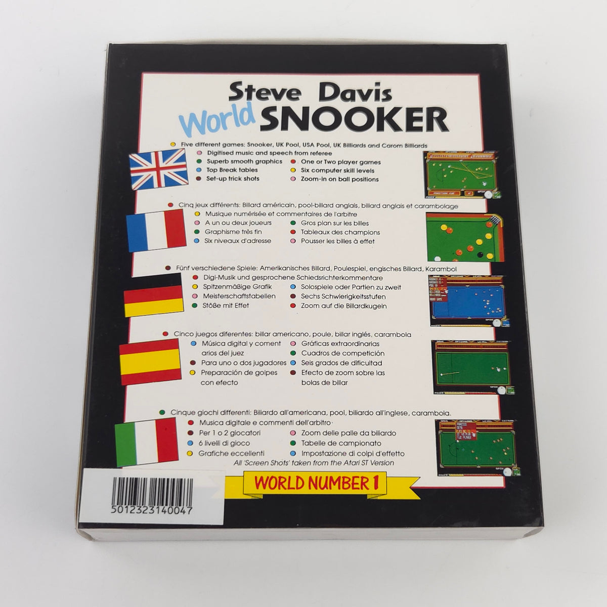 Commodore Amiga Spiel – Steve Davis World Snooker (PAL)