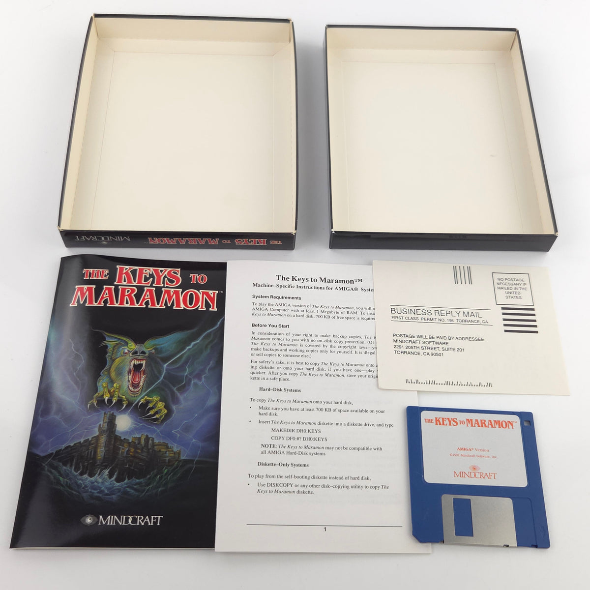 Amiga Spiel The Keys of Maramon Mindcraft Big Box OVP PAL