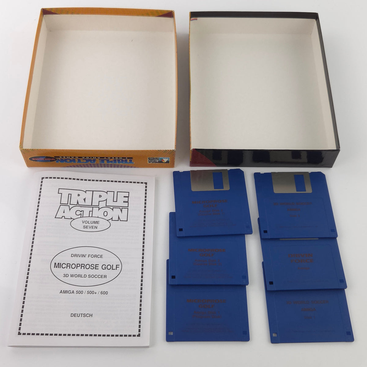 Commodore Amiga Spiel Triple Golf Action 7 Big Box OVP