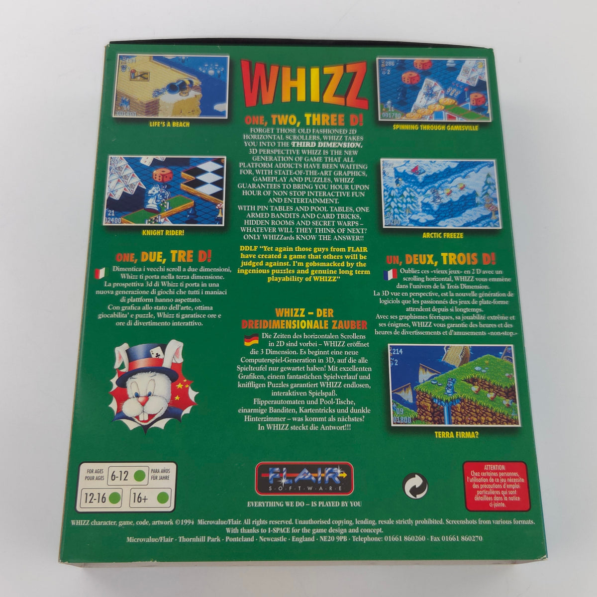 Amiga Spiel Whizz Big Box OVP PAL Flair Software Diskette