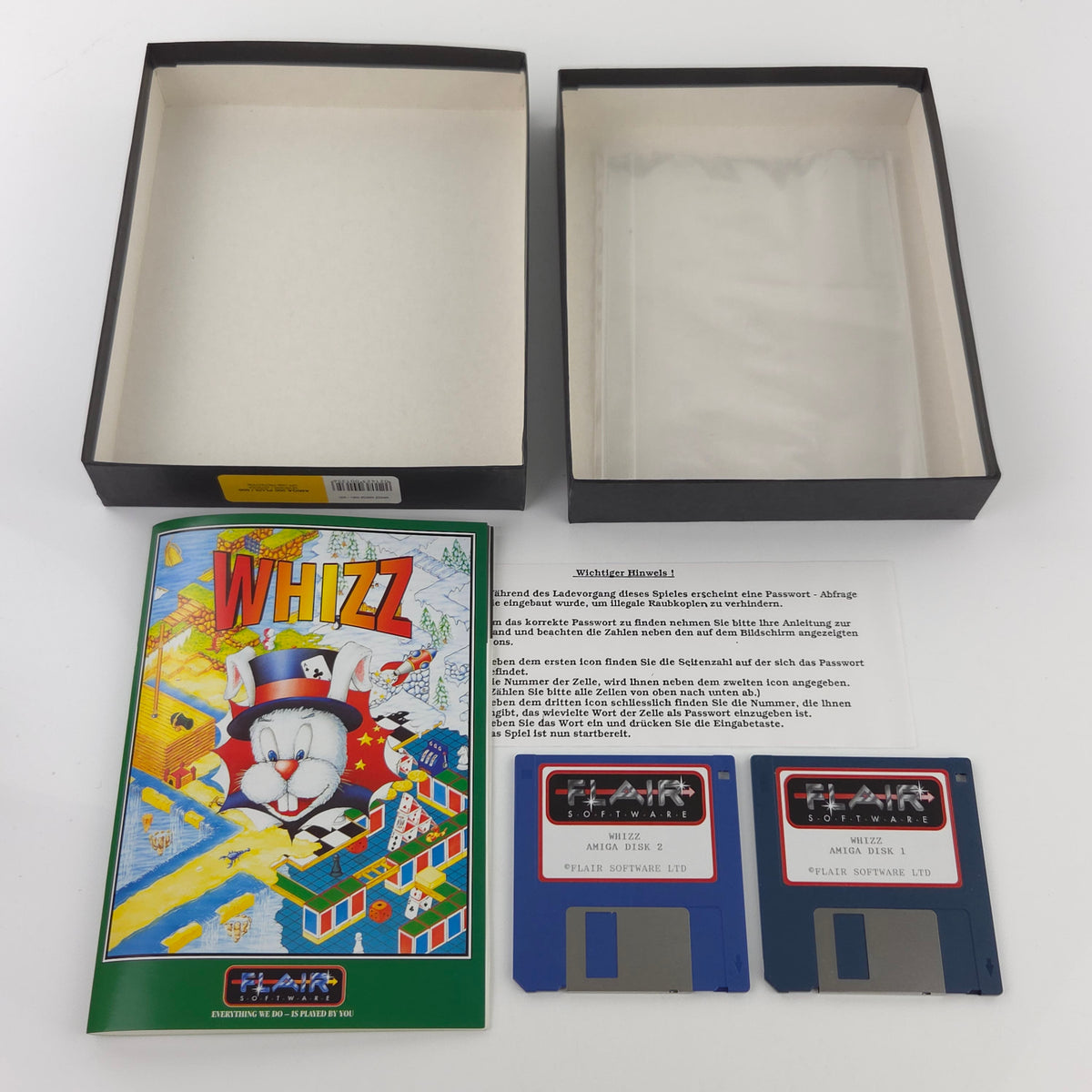 Amiga Spiel Whizz Big Box OVP PAL Flair Software Diskette