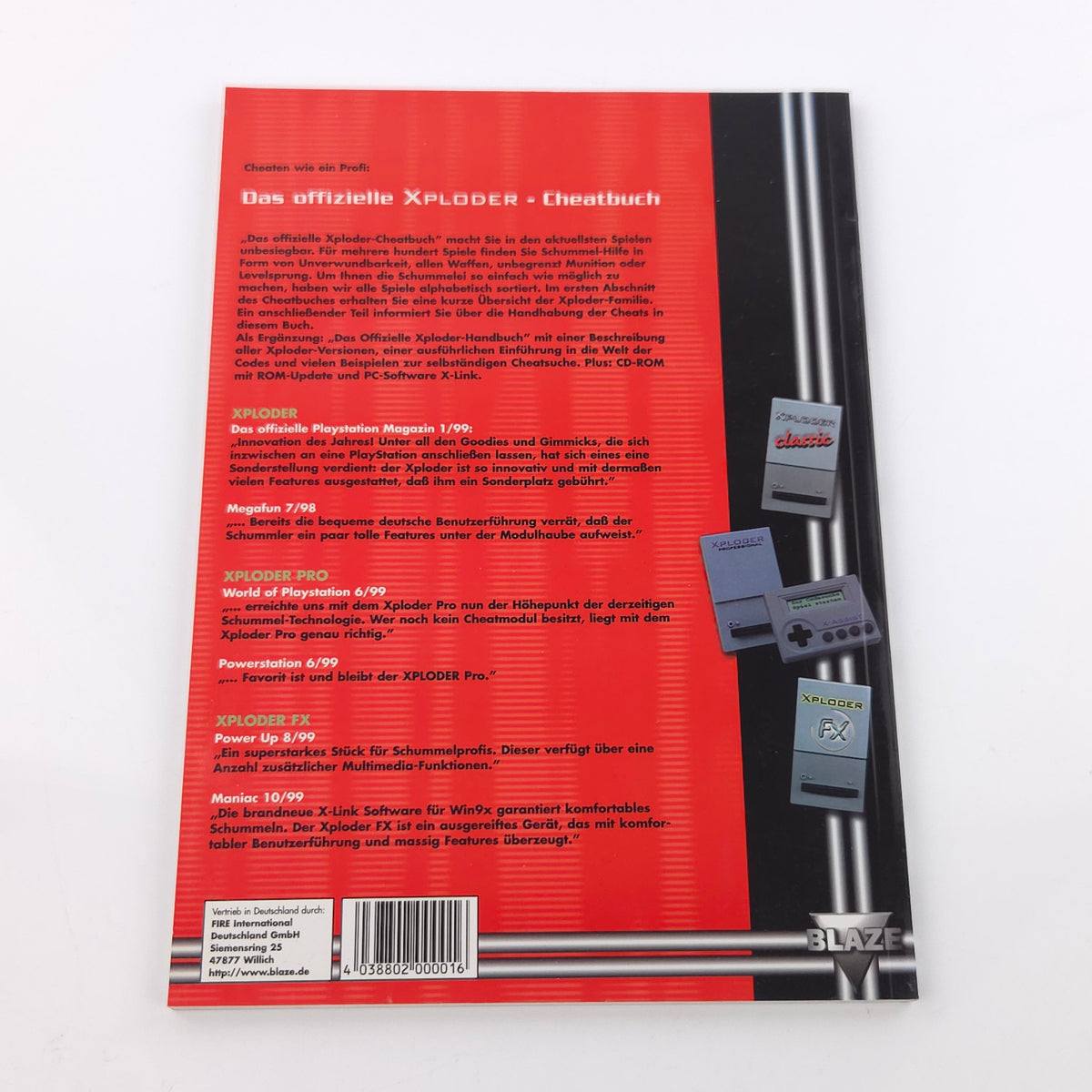 Playstation 1 Buch – Offizielle Xploder Cheatbuch PS1