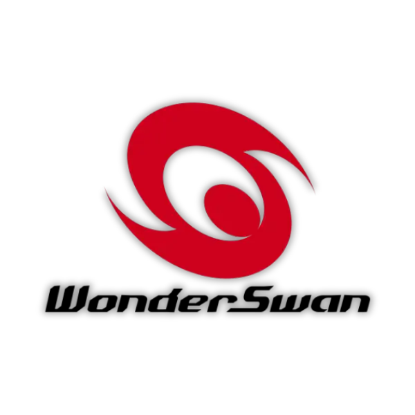 Lebhaftes rotes wirbelndes Logo auf schwarzem Hintergrund.