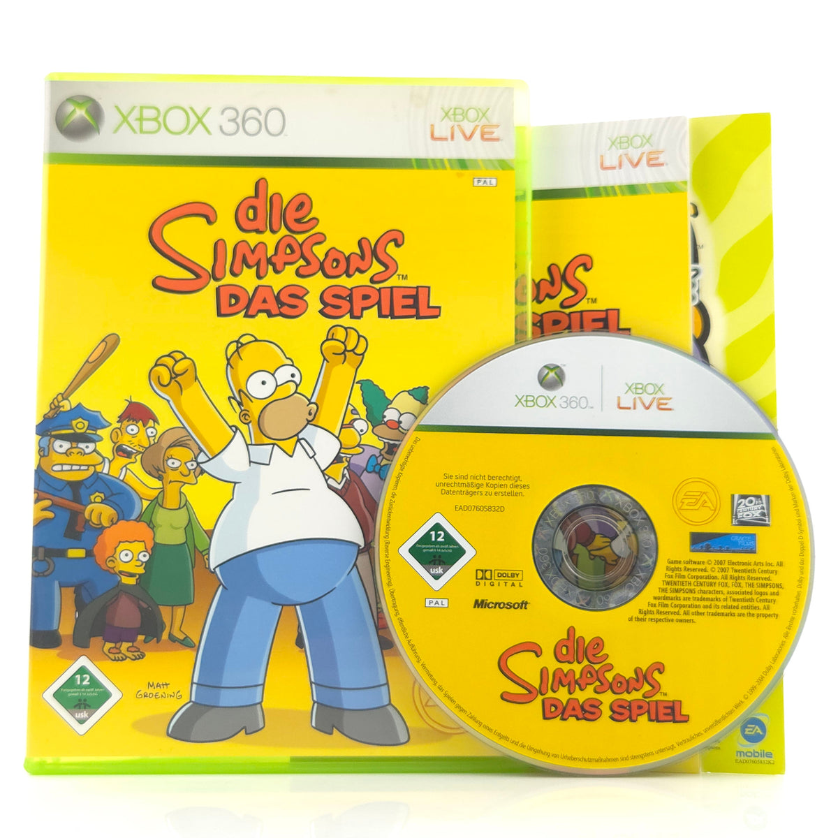 Microsoft Xbox 360 Spiel: Die Simpsons das Spiel - CD-Rom Anleitung OVP (DE PAL)