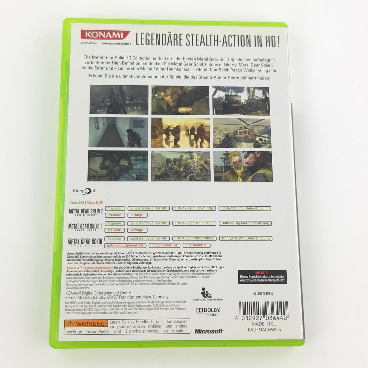 Xbox 360 Spiel Metal Gear Solid HD Collection OVP PAL