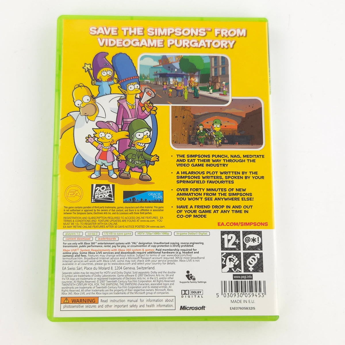 Microsoft Xbox 360 Spiel: The Simpsons Game - CD-Rom Anleitung OVP (PAL EN) EA