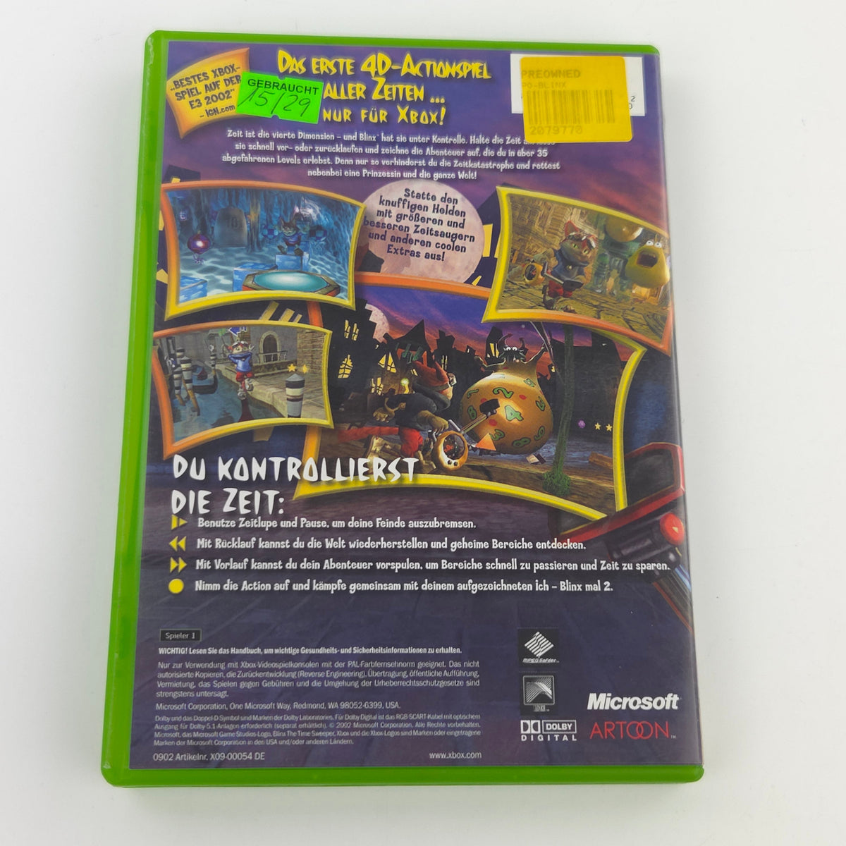 Microsoft Xbox Spiel Blinx The Time Sweeper OVP PAL