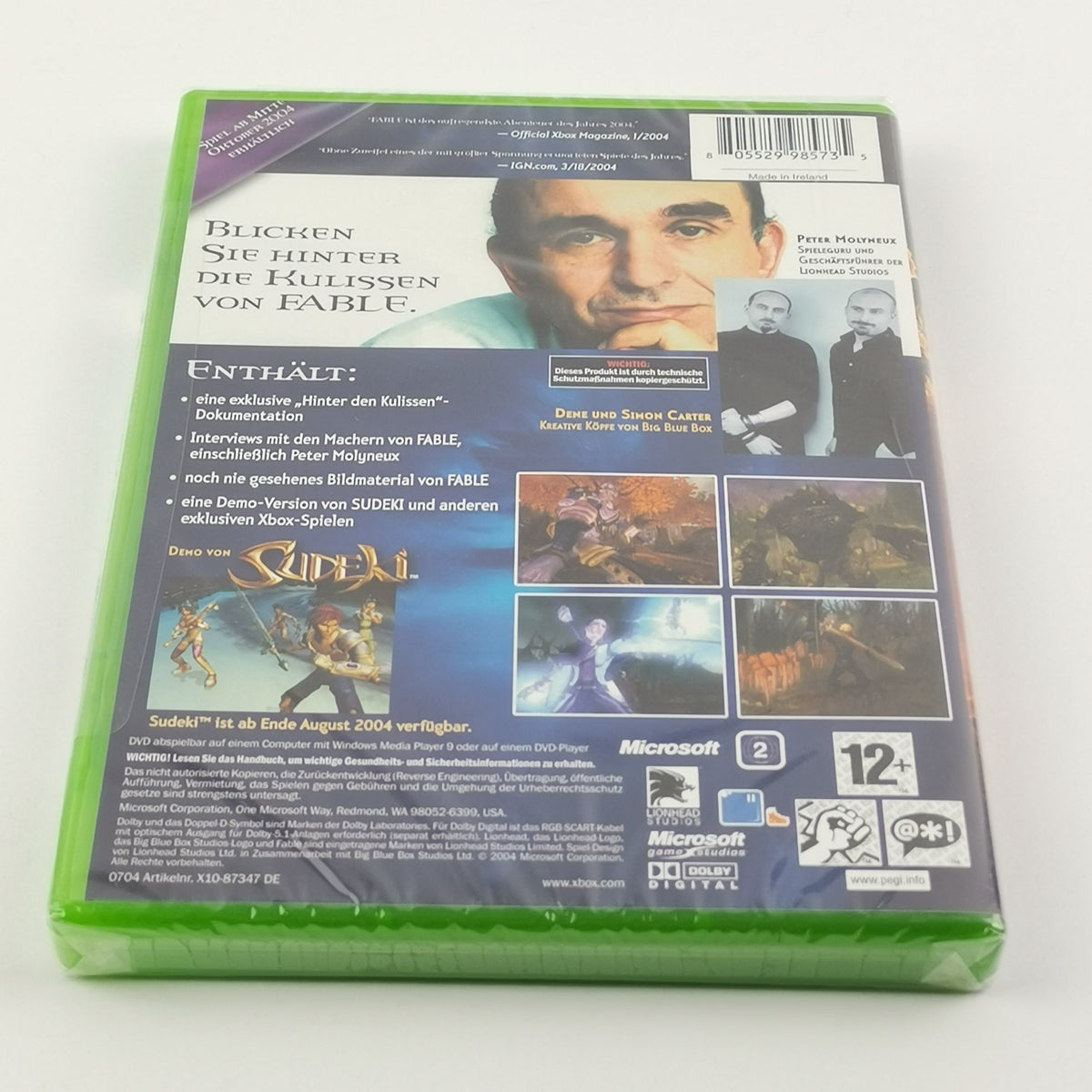 Xbox Classic Spiel – Fable Limited Edition Bonus DvD Neu OVP