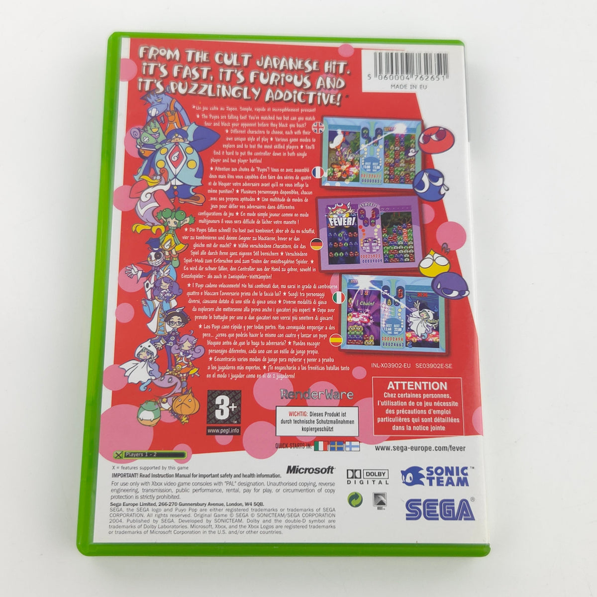 Microsoft Xbox Spiel Puyo Pop Fever OVP