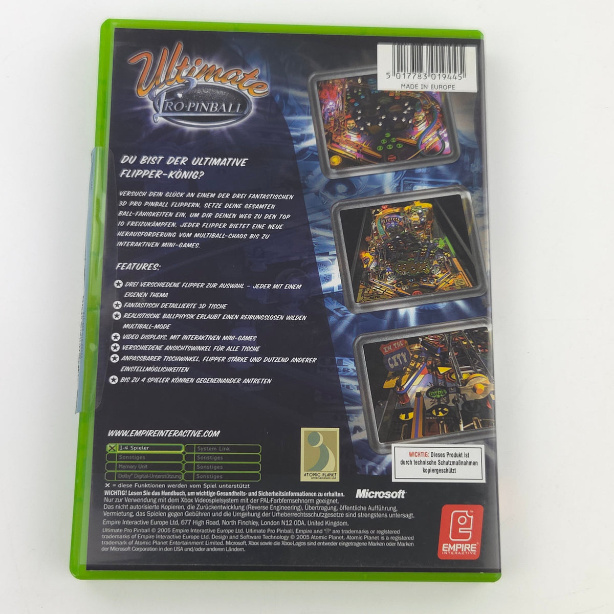 Xbox Spiel Ultimate Pro Pinball OVP PAL