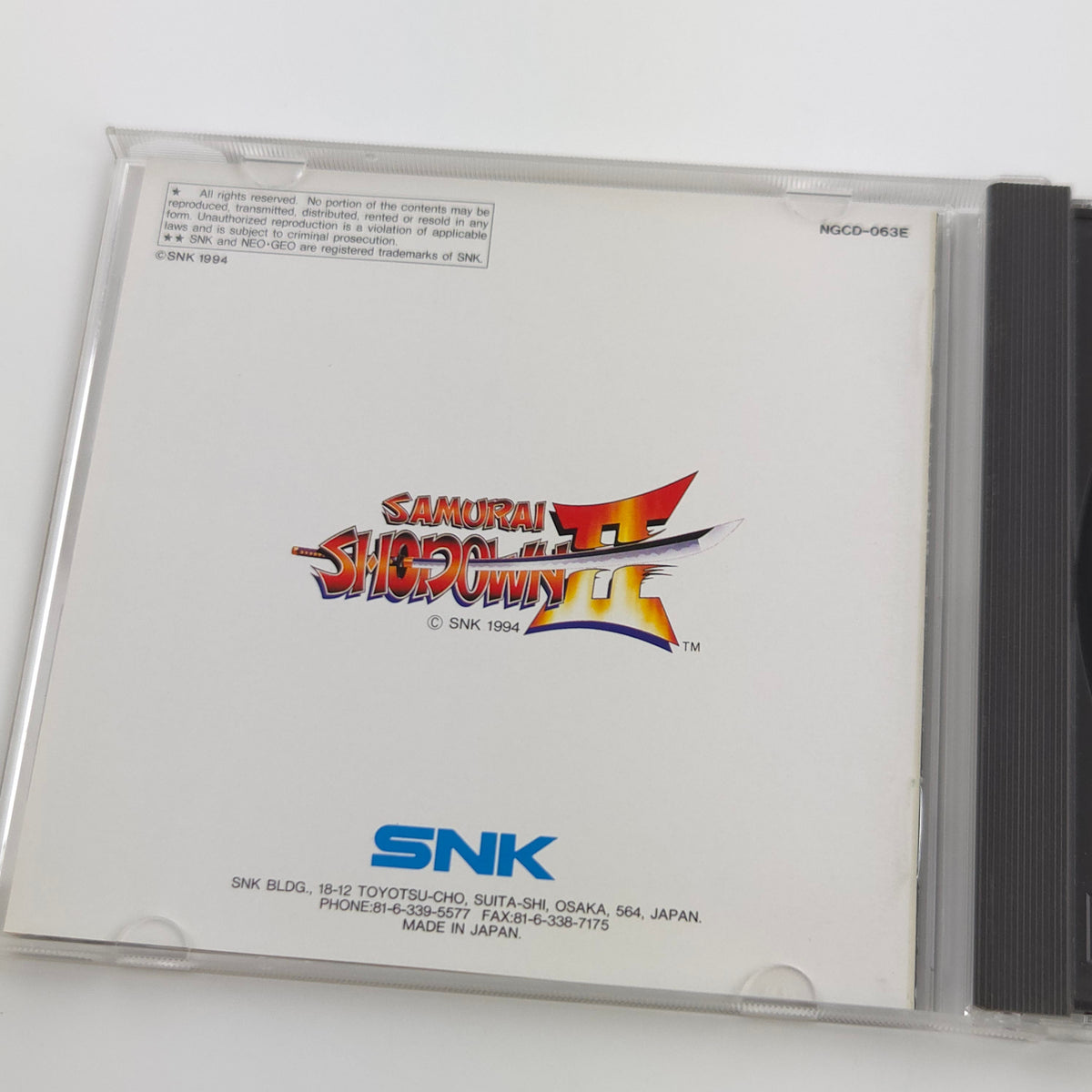 Neo-Geo CD Spiel – Samurai Shodown II SNK Jewel Case USA