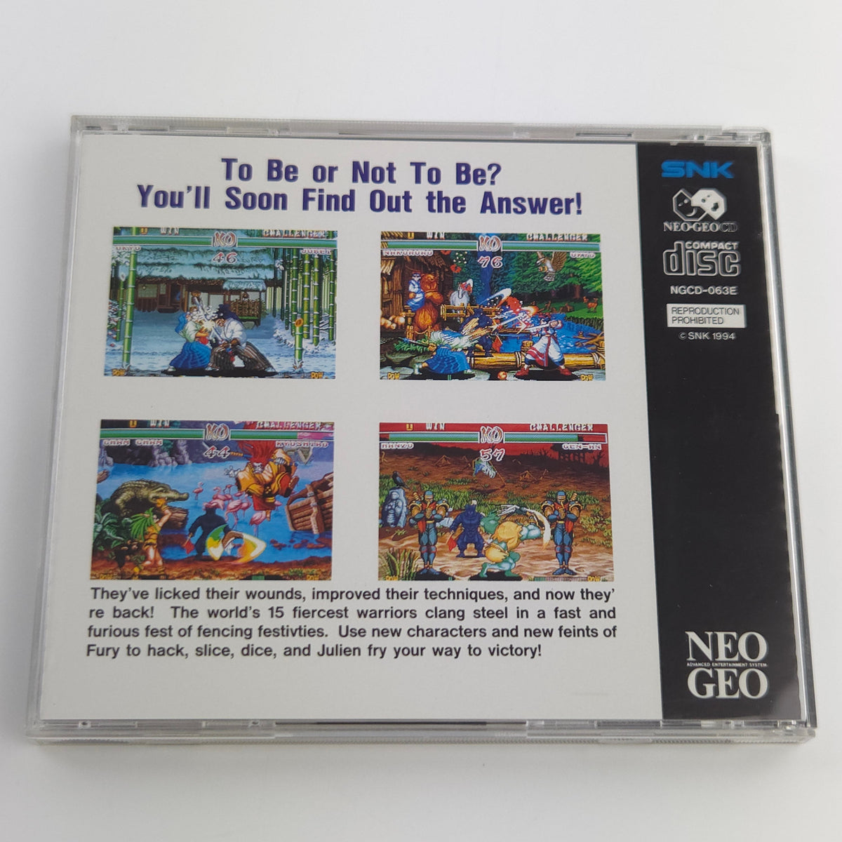 Neo-Geo CD Spiel – Samurai Shodown II SNK Jewel Case USA