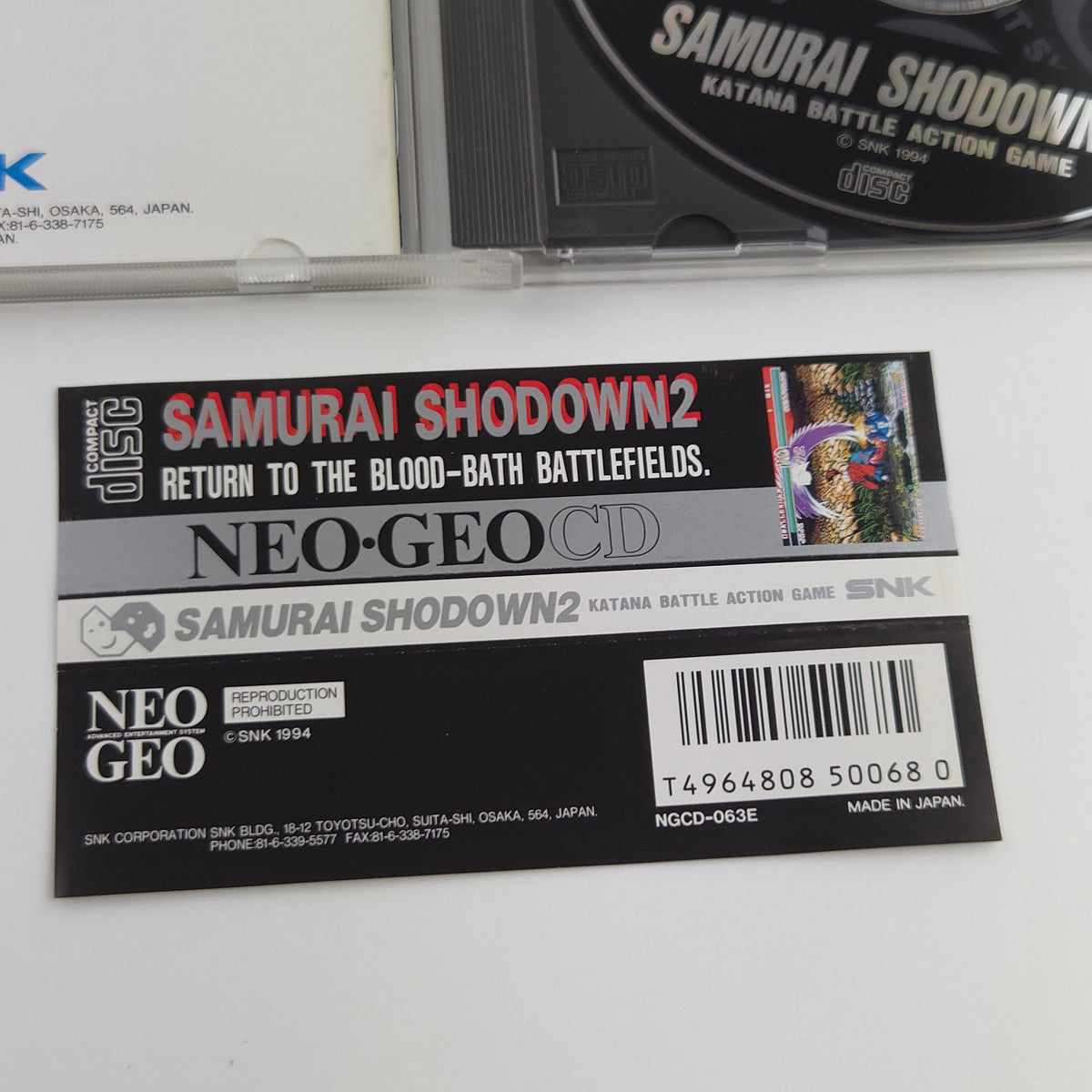 Neo-Geo CD Spiel – Samurai Shodown II SNK Jewel Case USA