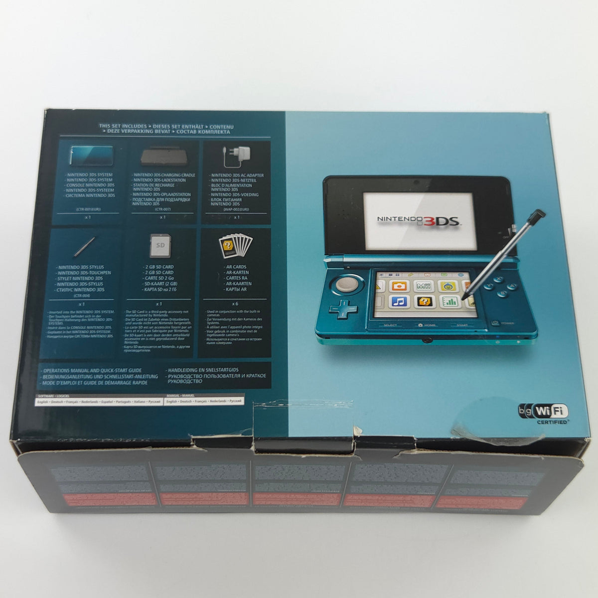 Nintendo 3DS Konsole Aqua Blue Handheld OVP PAL Neuwertig