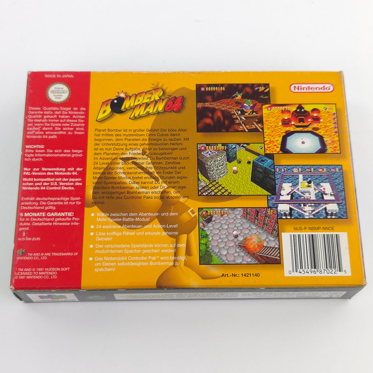 Nintendo 64 Spiel Bomberman 64 N64 OVP PAL EUR Zustand
