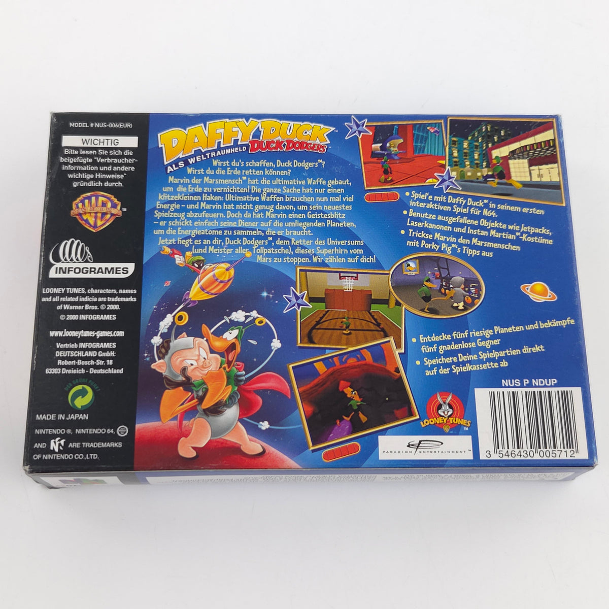 Nintendo 64 Spiel Daffy Duck Weltraumheld N64 OVP CIB PAL